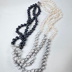 Elegant Blue and White Pearl With 925 Clasp